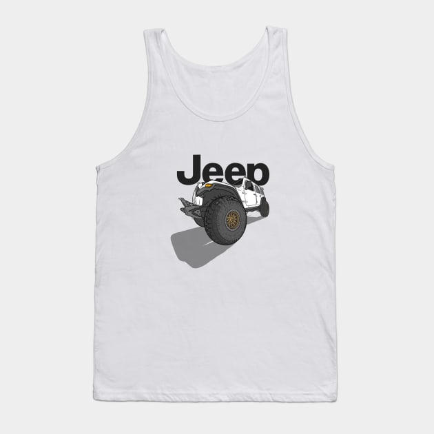 Jeep Design - White Tank Top by 4x4 Sketch